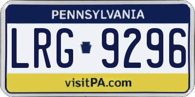 PA license plate LRG9296