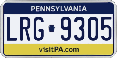 PA license plate LRG9305