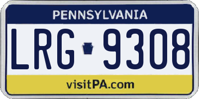 PA license plate LRG9308