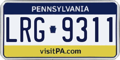 PA license plate LRG9311