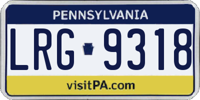 PA license plate LRG9318