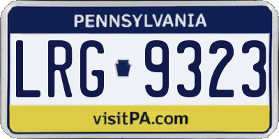 PA license plate LRG9323