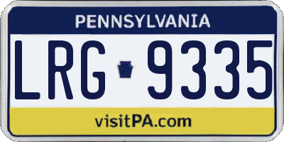 PA license plate LRG9335