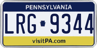 PA license plate LRG9344