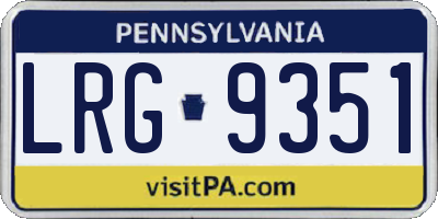 PA license plate LRG9351