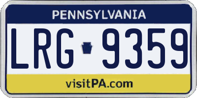 PA license plate LRG9359
