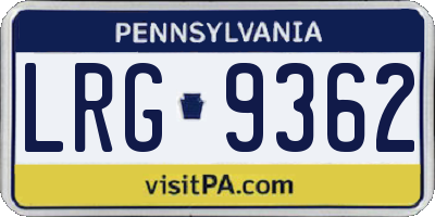 PA license plate LRG9362