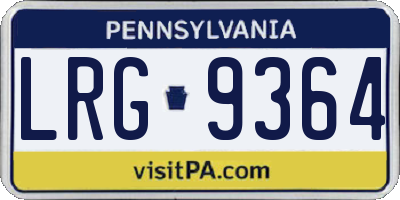 PA license plate LRG9364