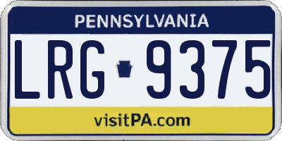 PA license plate LRG9375