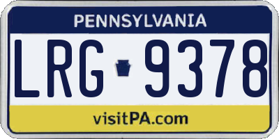 PA license plate LRG9378
