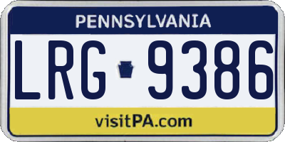PA license plate LRG9386