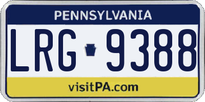 PA license plate LRG9388