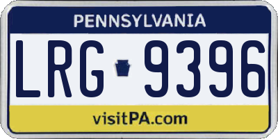PA license plate LRG9396