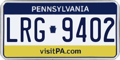 PA license plate LRG9402