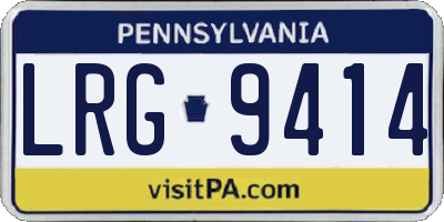 PA license plate LRG9414
