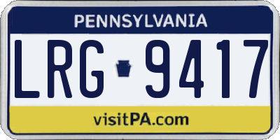 PA license plate LRG9417
