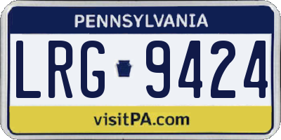 PA license plate LRG9424