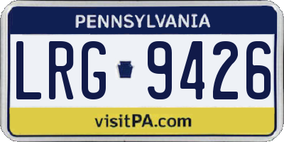 PA license plate LRG9426