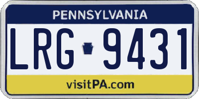 PA license plate LRG9431