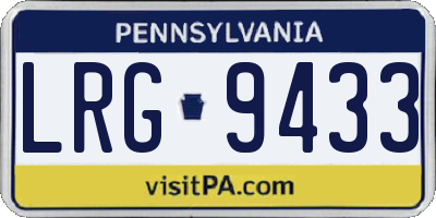 PA license plate LRG9433