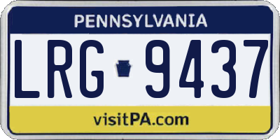 PA license plate LRG9437