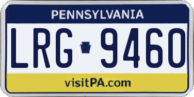 PA license plate LRG9460