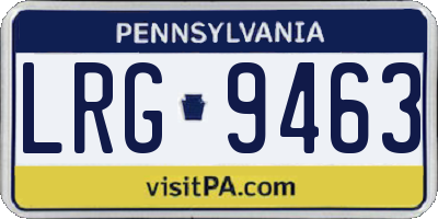 PA license plate LRG9463