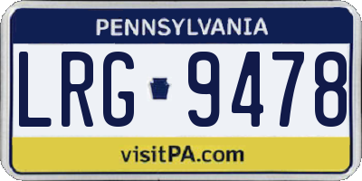 PA license plate LRG9478