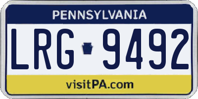 PA license plate LRG9492
