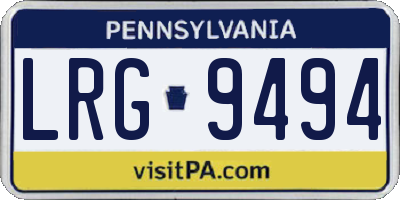 PA license plate LRG9494