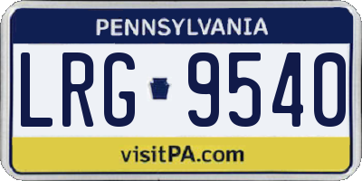 PA license plate LRG9540