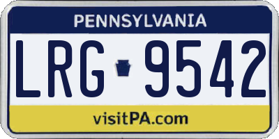 PA license plate LRG9542