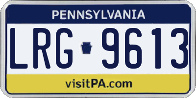 PA license plate LRG9613