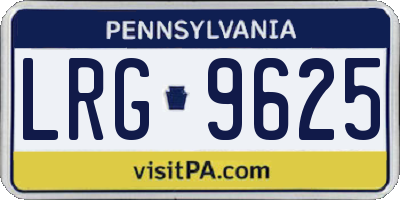 PA license plate LRG9625