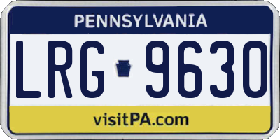 PA license plate LRG9630