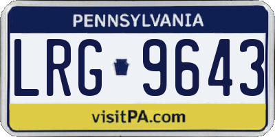 PA license plate LRG9643