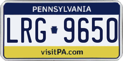 PA license plate LRG9650