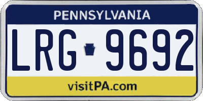 PA license plate LRG9692