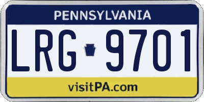PA license plate LRG9701