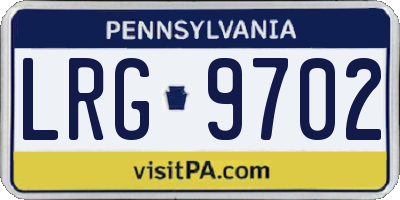 PA license plate LRG9702