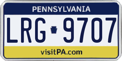 PA license plate LRG9707