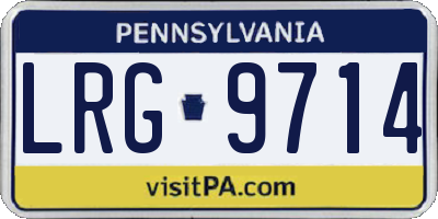 PA license plate LRG9714
