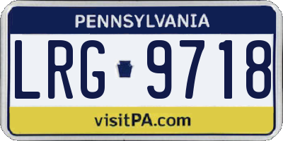 PA license plate LRG9718
