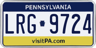 PA license plate LRG9724