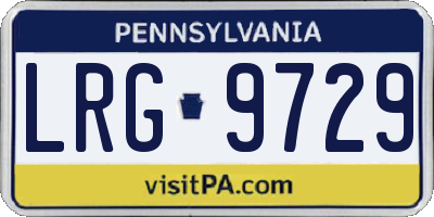 PA license plate LRG9729