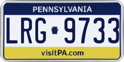 PA license plate LRG9733