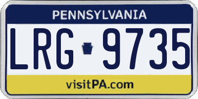 PA license plate LRG9735