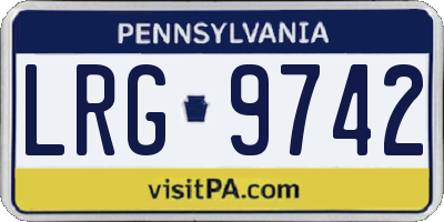 PA license plate LRG9742