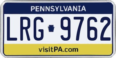 PA license plate LRG9762
