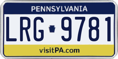 PA license plate LRG9781